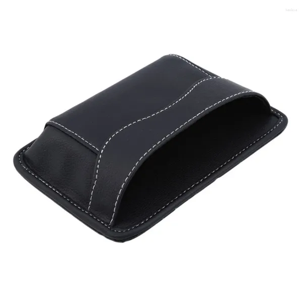 Boîte de rangement noire pour porte automobile, Mini sac en cuir PU, outils de poche, Durable et utile