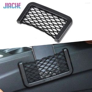 Organizador de coche, red de almacenamiento, bolsa de bolsillo automotriz para soporte de teléfono, caja de pañuelos faciales, todos los accesorios