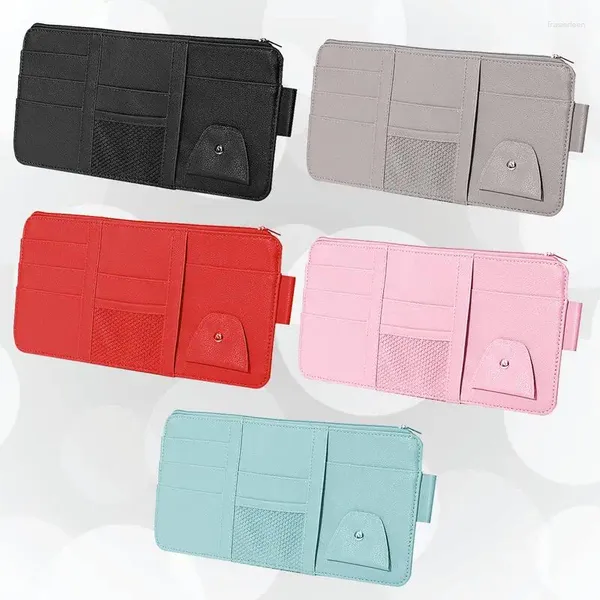 Organisateur de voiture pare-soleil support de rangement Automobile multi-poche universel lunettes stylo carte pochette