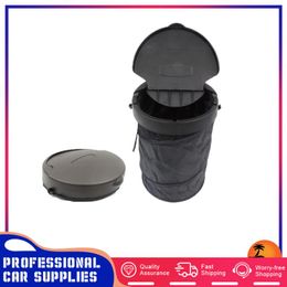 Auto -organisator Trash Bag Hangen Black opklapbare voertuig vuilnisbak BIN CYLINDRICAL VOOR Hoofdsteun