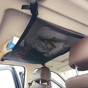 Auto -organisator Trunk Cargo Net Mesh Drive plafond opbergpocket Pocket Dak Interior Bag Auto Universal Multifunction