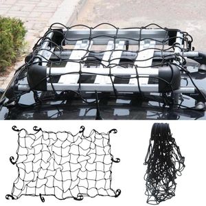 Filet de coffre de rangement de voiture, filet élastique pour bagages, camionnette, support de toit, filets en maille avec crochets pour accessoires