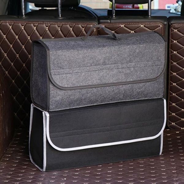 Coffre de rangement de voiture, boîte de rangement en feutre souple, grand compartiment antidérapant, sac à outils de démarrage pliable universel