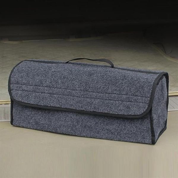 Organizador de coche Bolsa de almacenamiento de maletero Caja de maletero de fieltro plegable Herramientas de equipaje de viaje Estilo ordenado Gray304E