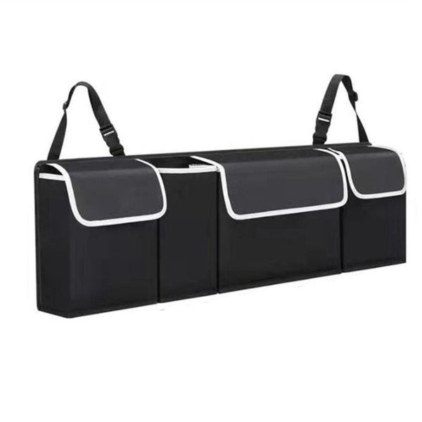 Organizador de coche, bolsa de almacenamiento de maletero, parte trasera para asiento Suv, silla, respaldo, Material de tela Oxford, negro, gran capacidad 286J