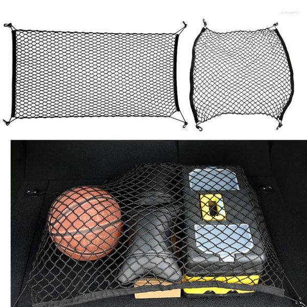 Organizador de automóviles Universal Trunk Net Elastic y Strong Nylon Cargo Luggage Manager con ganchos para Van SUV