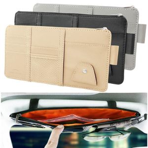 Auto -organisator Visor Auto Sun Storage Zonnebril Holder Kaart Ticket Pocket Pen Privé Geld