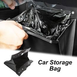 Auto -organisator met LED -licht Multifunctionele hangtas opvouwbare afval bin Bin Back Trash Can Garbage Auto Storage RackCar