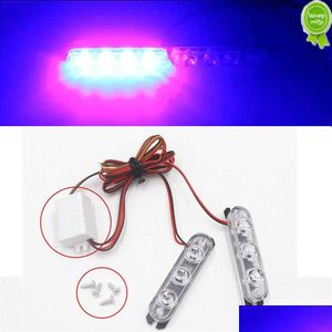 Voiture Autre Auto Electronique Nouveau 1 paire de lumières de police LED Strobe Flasher 3 Flash Stroboscopes Lumière Parking Signal d'avertissement d'urgence Dro Dhrl1