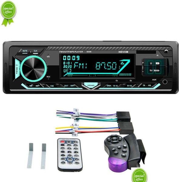 Voiture Autre Auto Electronics Nouveau 12 broches Port Iso Radio FM Stéréo Bluetooth Lecteur de musique MP3 Appel mains libres avec télécommande au volant Dh3Am