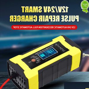 Auto Overige auto-elektronica Nieuwe motorfiets Suv Pse Reparatie Acculader Intelligent 12V 10A Charge Tool LCD Display Gel Nat Lood-zuur Dhyqn