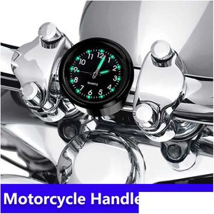 Auto Overige Auto-elektronica Nieuw Motor Fiets Klok Chroom Waterdicht Motorstuurmontage Quartz Horloge Aluminium Lichtgevend Motoraccess Dhlhe