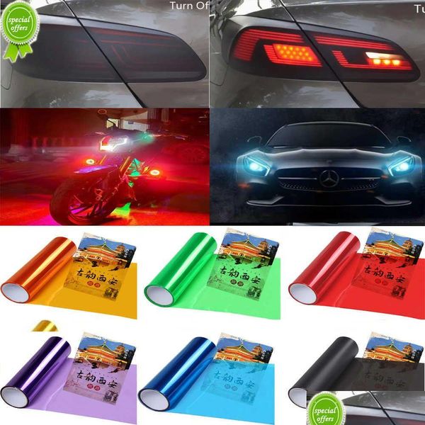 Voiture Autre Auto Electronique Nouveaux autocollants Phare Feu arrière Fumée Brouillard Teinte Translucide Film Wrap Lampe de protection étanche Mtico Dht1I