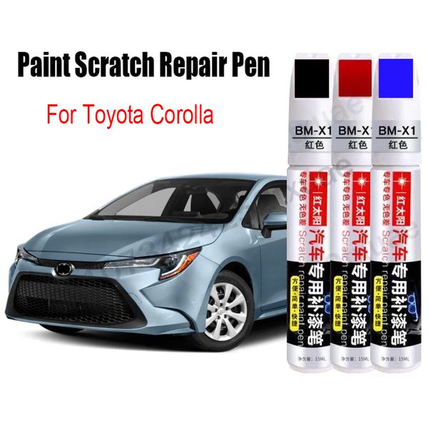 Pen de reparación de pintura para el automóvil para Toyota Corolla 2023 2022 2021 2020 Blanco blanco rojo azul gris plateado accesorios de cuidado de pintura plateada