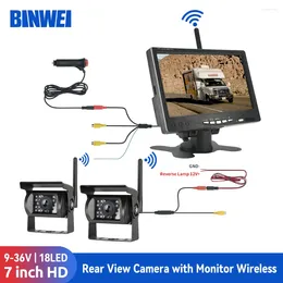 Parkeercamera Monitor Draadloos 24V Display Waterdicht Nachtzicht Achter 7 Inch Scherm Voor Vrachtwagen RV