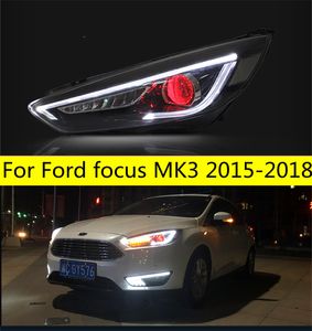 Pièces de voiture LED lampe frontale pour Ford Focus MK3 phares 20 15-20 18 phare LED DRL clignotant lumière de conduite