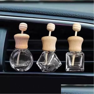 Auto Per Flessen Leeg Met Clip Houten Stok Essentiële Oliën Diffusers Airconditioner Vent Clips Mobiele Luchtverfrisser Glazen Fles Auto's D Dheog