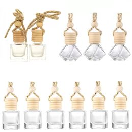 Bouteille de parfum de voiture voitures pendentif ornement diffuseur d'huiles essentielles 12 conceptions désodorisant parfum bouteille en verre vide