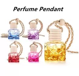 Auto parfum fles huis diffusers hanglank parfum ornament luchtverfrisser voor etherische oliën geur lege glazen flessen 0113