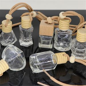 Auto parfum fles hanger diffusers ornament luchtverfrisser voor essentiële oliën diffusor geur lege glazen flessen container