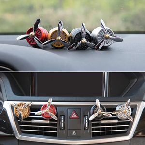 Auto parfum diffuser luchtverfrisser led licht luchtmacht 3 ventilige uitlaat clip auto automobiles decor propeller geur geur ornament