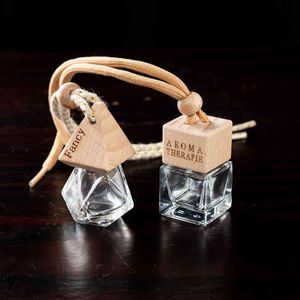 Pendentif de parfum de voiture bouteille vide pendentif accessoires d'intérieur de voiture bouteille carrée bouteille de diamant suspendu armoire de parfum en plus de l'odeur 10 pièces CX220110