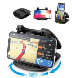 Support de téléphone de voiture, rotation à 360 degrés, tapis antidérapant pour tableau de bord, support en caoutchouc de 40 à 65 pouces, GPS Mobile6775014