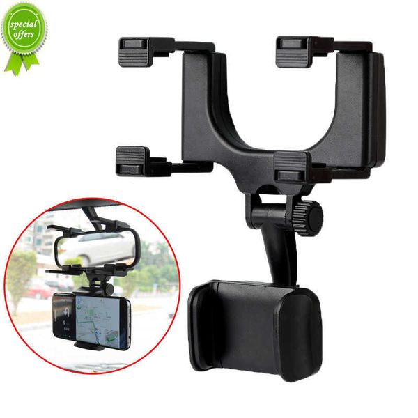 Support de téléphone de voiture rétroviseur arrière Navigation Dashcam pince fixe support de téléphone portable de voiture de sécurité rotatif ne bloque pas la vue