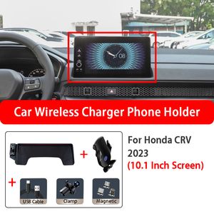 Auto Telefoon Houder Voor Honda CRV 2023 10.1 Inch Scherm Draadloos Opladen Mobiele Telefoon Houder Base Auto Accessoires