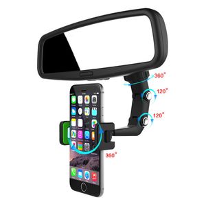 Support de téléphone de voiture multifonctionnel 360 degrés rotatif Auto rétroviseur siège suspendu Clip support téléphone portable