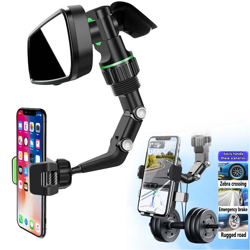 Car Phone Holder Universal Adjustable 360-degree Rotation Clip Rearview Mirror First-person View Video Shooting Driving