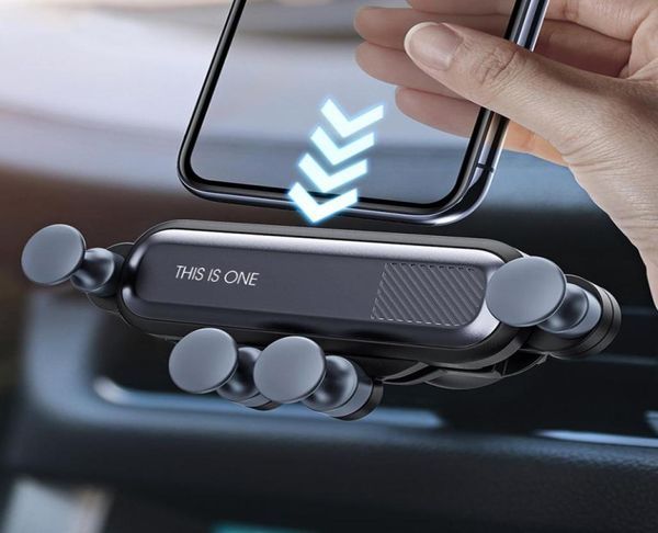 Téléphone de voiture Universal Mount Mobile Gravity Stand Cell Smartphone GPS Prise en charge de l'iPhone Samsung Huawei Xiaomi Redmi LG3966137