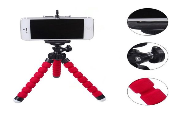 Soporte para montaje en teléfono para coche Pulpo flexible Mini trípode Soporte para selfie Soporte Monopod Adaptador Accesorios para teléfono móvil Digi3879586