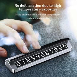 Carte de téléphone de téléphone Carte de stationnement en aluminium Numéro de téléphone Plaque de téléphone STOP Affichage Automobile Accessoires intérieurs