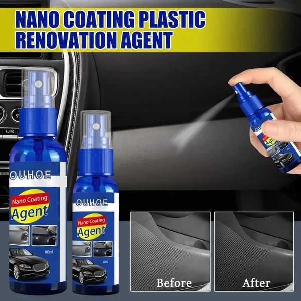 Restaurador de plástico para coche, productos de limpieza para coche con brillo negro, restauración de cuero y pulido automático, renovador de revestimiento de reparación