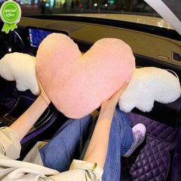 Auto pluche nek kussen lumbale ondersteuning schattige cartoon love vleugels styling auto headstang taille rug achter kussen auto accessoires interieur