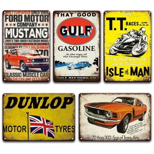 Affiche de voiture peinture plaque métallique signe motos Vintage signe en étain Garage décor à la maison Plaques rétro Art métal peinture autocollants 20 cm x 30 cm Woo