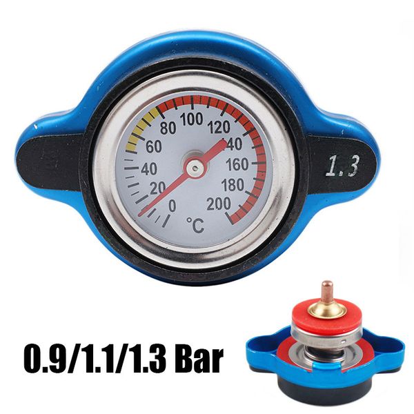 Tapa del tanque de agua a presión del automóvil con indicador de temperatura Utilidad SafeThermostatic Radiador Cap 0.9 Bar / 1.1 Bar / 1.3 Bar