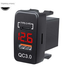 Voiture QC3.0 Type C PD avec prise de voltmètre LED adaptateur de chargeur étanche Port de charge USB pour Marine