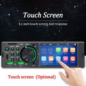 Autoradio 1 din 4..1inch touchscreen bluetooth stereo mp5 speler fm ontvanger met kleurrijk licht afstandsbediening aux/usb/tf