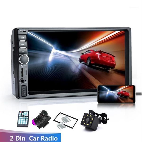 Autoradio 2 Din HD 7 Écran Tactile Stéréo Bluetooth Mains Radio FM Image Inverse Avec Sans Caméra 12V 7018B1328a