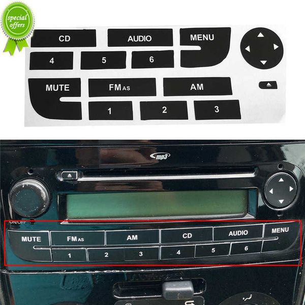 Autocollant de réparation de bouton d'autoradio noir mat Radio stéréo usé autocollants de réparation de bouton d'épluchage pour décor de voiture Fiat Grand Punto