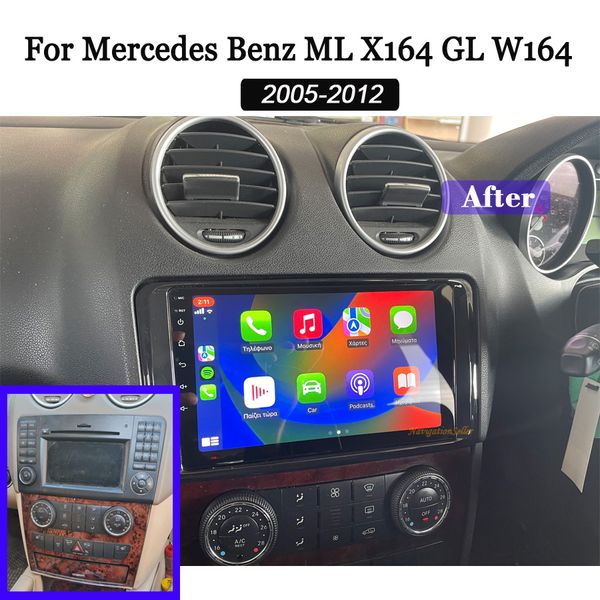 Autoradio pour Mercedes Benz GL ML Classe W164 X164 ML350 ML500 ML280 GL320 GL350 GL450 2005-2012 Android 13 Écran Tactile Stéréo Apple Carplay Android Auto DVD de Voiture