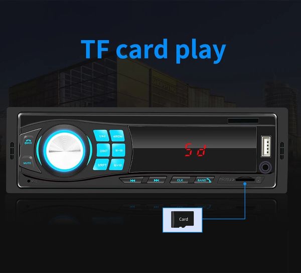 Car Radio en Dash 1 Din Cape Recorder MP3 Player FM Audio Stereo USB SD Aux Entrada ISO Port Bluetooth Autoradio 8013