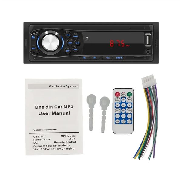 Car Radio en Dash 1 Din Cape Recorder MP3 Player FM Audio Stereo USB SD Aux Entrada ISO Port Bluetooth Autoradio 1028