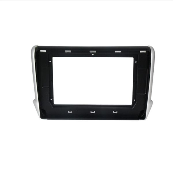 Panneau d'autoradio, cadre de peau 10 pouces et 2 DIN pour Peu-ge-ot 2008, 208, 2012-2018, installation Android, support en plastique de tableau de bord