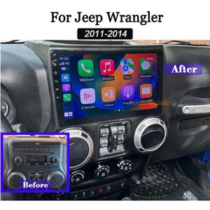 Radio de coche estéreo Android 13 para Jeep Wrangler 2011-2014 JK Gand Cherokee Dodge Ram 1500 con Apple CarPlay inalámbrico Android Auto WIFI GPS Youtube TikTok DVD de coche