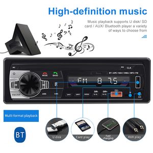 Autoradio Stereospeler Digitale Bluetooth Auto MP3-speler 60Wx4 FM-radio Stereo Audio Muziek USB / SD met In Dash AUX-ingang