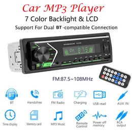 Cardio-autoradia stéréo Player RCA Subwoofer USB Bluetooth Téléphone Aux-in MP3 Player 1Din Car Audio Radio FM Récepteur coloré Light H220422