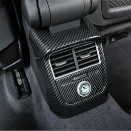 Auto Achter Airconditioning Outlet Frame Decoratie 2 stuks Carbon Fiber Type Voor Audi A3 8V 2014-18 ABS Anti-kick Cover Decals336n